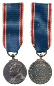 Coronation Medal 1937, Silver, George VI and Queen Elizabeth, Miniature of the above lot, 