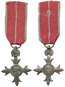 The Most Excellent Order of the Indian Empire (MBE), Silver, Miniature, a cross with conjo