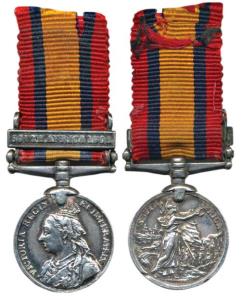 South Africa 1902 Medal, Queen Victoria, Silver, Miniature, South Africa 1902 bar, rev. Br