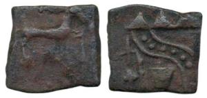 Tamil Nadu, Sangam period, ’Malayaman’ chiefs (c. 1st century BC), Copper un-inscribed Uni