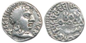 Satavahana, Vasisthiputra Siva Sri Pulumavi (147-154 AD), Silver Drachma, 1.86g, bust of t
