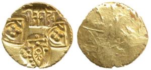 Paramaras of Vidarbha, Jagadeva (c. 12th century), Gold, 3.62g, obv. punches of a temple s