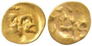 Eastern Gangas of Orissa (c. 13th century), Gold Ganga Fanam, 0.47g, Uncertain ruler readi