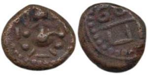 South India - Setupati Rajas of Ramanath, Lord Ganesh or Ganapati seated on obv., Sethu Pa