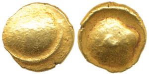 Anonymous South Indian Gold Pagoda, 3.4g, obv. a large globular boat like symbol and below