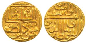 Nasir al-Din Mahmud Shah III (AH 944-961, AD 1537-1553) Gold Tanka, 11.92g, no mint, rev. 