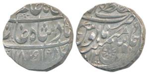 Shah Alam II (AH 1174-1221, 1759-1806 AD), Silver Rupee, 11.09g, Mustafabad Mint, AH 1184/