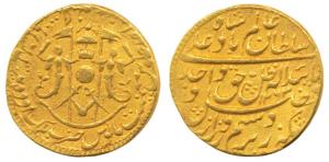 Wajid Ali Shah, Gold Asharfi, 10.65gm, Bait al-Saltanat Lakhnau Mulk Awadh Akhtarnagar Min