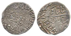 Shivaji Rao Holkar (VS 1943-1960, 1886-1903 AD), Silver Rupee, 11.23g, Error, double struc