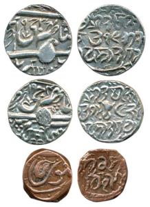 Ranbir Singh (1857-1885 AD), Silver Rupee (2), Srinagar Mint, VS 1937; Copper Paisa. Very 