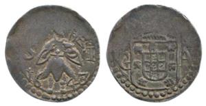 Goa, Silver 2 Tangas, 4.32g, standing figure of St. John divides SI and date 1643 on obv.,