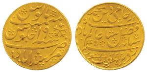 Murshidabad Mint, Gold Mohur, 12.34g, in the name of Shah Alam II, AH 1202/19, 1793-1818 A
