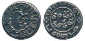Silver Double or 2 Fanams, 1.73g, 1st issue, 1807, plain edge, (Prid 164). Very Fine+, Sca