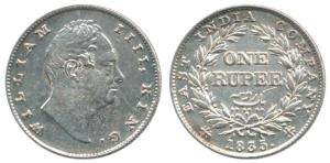 William IV, Silver Rupee, 1835, B / II / 20 Berries. Very Fine.