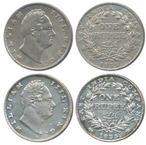 William IV, Silver Rupee, 1835, No initials, B / II / 20 Berries. Very Fine to Very Fine+.