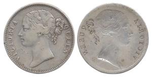 Victoria Queen, Silver Rupee, Error, Brockage, 1840 divided legend, nice deep and complete
