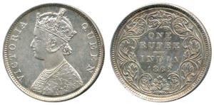 Victoria Queen, Silver Rupee, 1862, B / II / 3 / 0. Extremely Fine, Unlisted, Rare.