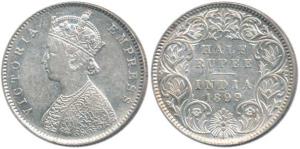 Victoria Empress, Silver ½ Rupee, 1899, Calcutta Mint, A / I / C incuse. Very Fine+, Scarc