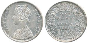 Victoria Empress, Silver Rupee, 1898, Calcutta Mint, C3 / I / C incuse. Extremely Fine, Sc