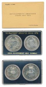 1973 Uncirculated Set, Grow More Food, set of 2, Rupees 10 and 20. In immaculate condition