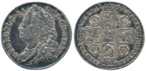 Great Britain, George II, Silver 6 Pence, roses between Shields on rev., 1743 (KM 582.1). 