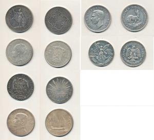 Assorted lot of Silver Crowns, China; Great Britain, Trade Dollar, 1900; Mexico, 8 Reales;