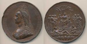 Golden Jubilee of Queen Victoria Medal, 1837-1887, Copper, obv. crowned bust of Victoria t