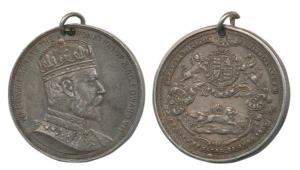 Edward VII Coronation Medal , Silver, 11.6g, bust of Edward VII on obv., coat of arms and 