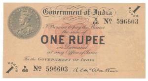 George V, Rupee 1, 1st issue, 1917, signed A. C. Mc Watters (J&R 1.2A). Uncirculated, Very