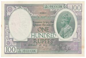 George V, Rupees 100, Bombay circle of issue, signed J. B. Taylor (J&R 10.2A). About Uncir