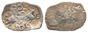 Punch-marked, Vidarbha Janapada, Silver ½ Karshapana, 1.78g, elephant to left, turtle at b