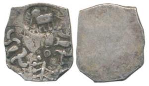 Punch-marked, Ashmaka Janapada, Godavari valley (c. 500-350 BC), Silver ½ Karshapana, 1.5g
