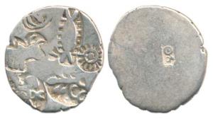 Punch-marked, Magadha Janapada, Silver Karshapana, 3.14g, Series I, five-symbols on obv. i