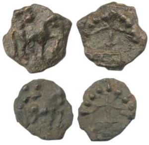 Sukatimati region, Uninscribed Cast Copper (2), horse walking to right on obv., tree in ra