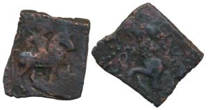 Indo-Scythians, Kharahostes, son of Arta (1st century AD), Copper Square Unit, 6.72g, obv.