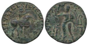 Indo-Parthian, Gondophares, Abdagases (1st century AD), Copper Tetradrachm, 9.95g, obv. ki