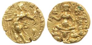 Guptas, Kumaragupta I (414-455 AD), Gold Heavy Dinar, 8.2g, Archer type, obv. king nimbate