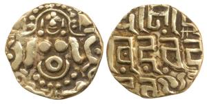 Gahadavalas of Kanauj, Govinda Chandradeva (1114-1154 AD), Gold 41/2 Masha, 4.25g, obv. Go