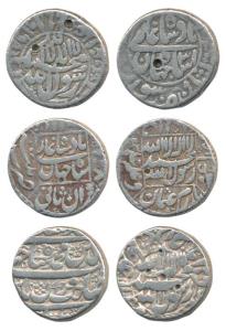 Shah Jahan, Silver Rupee (3), Surat, Multan and Patna Mint (KM 228.5, 227.8 and 235.20). F