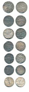 Aurangzeb, Silver Rupee (6), Akbarabad Mint, Bareli Mint, AH 1107/40; Burhanpur Mint, AH 1