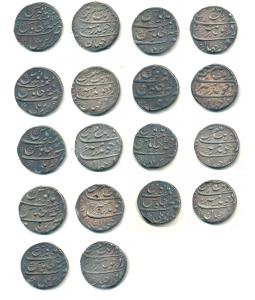 Aurangzeb, Silver Rupee (9), Bareli Mint, AH 1112/45, AH 1112/44, AH 1113/45, AH 1114/4x, 