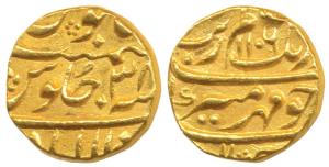 Aurangzeb, Gold Mohur, 11.02g, Allahabad Mint, AH 1106/38 (KM 315.9). About Extremely Fine