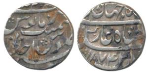 Shah Jahan III (AH 1173-1174, 1759-1760 D), Silver Rupee, Azimabad Mint, AH 1174/Ahd, tris