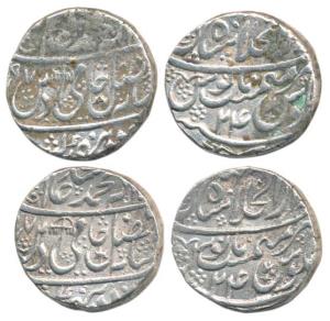 Shah Alam II, Silver Rupee (2), Dar-ul-Khilafat Shahjahanabad Mint, AH XX97/25, with a roy