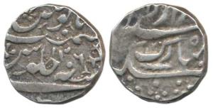 Sadiq Muhammad Khan III, Silver Rupee, 7.96g, Ahmadpur Mint, RY 6, cross at upper right on