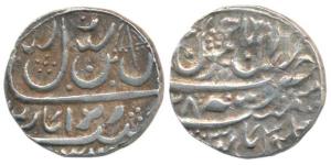 Ranjit Dev, Silver Rupee, 10.62g, Dar al-aman Jammu Mint, umbrella on obv, RY 28 (KM 10.2)