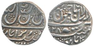 Ranjit Dev, Silver Rupee, 10.62g, Dar al-aman Jammu Mint, umbrella on obv, RY 28 (KM 10.2)