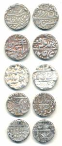 Silver Rupee (5), Jaipur, Madho Singh II, Sawai Jaipur and Sawai Madhopur Mints; Jodhpur, 