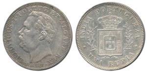 Luiz I (Ludwik), Silver Rupee, 1882. Extremely Fine.