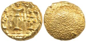 3 Swami Gold Pagoda, 3.37g, Tirupati Balaji in the centre, flanked by his wives Shri Devi 